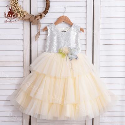 China Kid Fashion Breathable Sequin Sleeveless Classic Kids Backless Dress For Girl 5-9 Years Old With Bowknot for sale