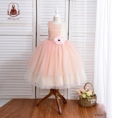 China Kids Tulle Ankle-Length Breathable Maxi Party Dresses Hot Selling Dress Casual Layered Bridesmaids for sale