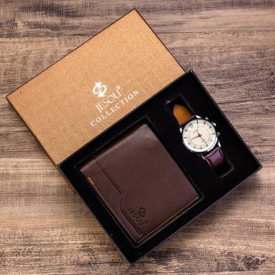 China New Design RFID Businessman OEM Wallet Watch Gift Set Mens Watch and Wallet Gift Sets for sale