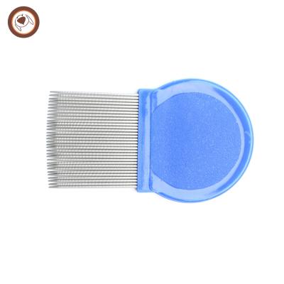 China Home Hot Selling Plastic Handle Metal Tooth Lice Comb With Strong Teeth Nit Comb for sale