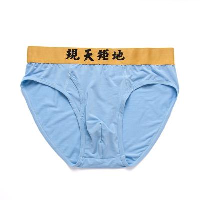 China Antibacterial Micro Spandex 80S Modal Mens Light Blue Brief for sale