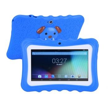 China Factory Wholesale Android Mini Kids Tablet Laptop Computer Quad Core WIFI Game Entertainment Children Tablet PC With Rubber Cover for sale