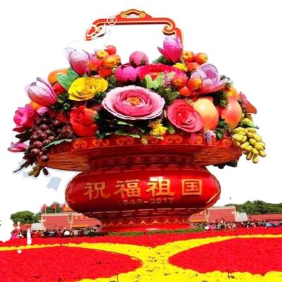 China China Dubai Landscape Life Size Fiberglass Custom Design FRP Cardboard Sculpture Molding Flower Basket for sale