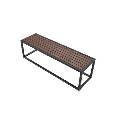 China Modern Outdoor Garden Furniture Park Bench PVC Iron Patio Banquette Chair for sale