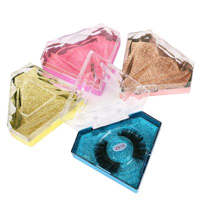 China Delicate Custom Acrylic Clamshell Stain Colored Eyelashes Packaging Box for sale