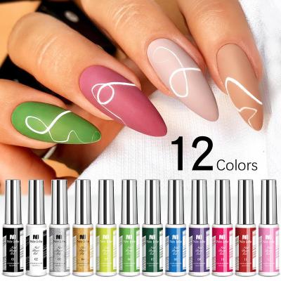 China Nail Art Beauty OEM Wholesale 12 Color Coating Gel Nail Art Beauty Nail Painting Spider Gel Nails for sale