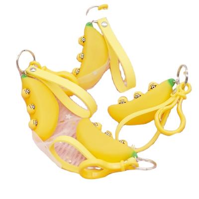 China Outdoor New Equipment Products Enamel PVC Banana Key Chain Pendant Creative Cute Gifts for sale