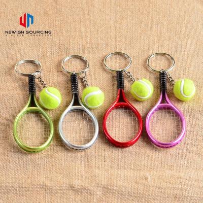 China Outdoor Travel Camping Hiking Logo Tennis Racket Metal Key Chain Printed Creative Advertising Promotion Campaign To Favor Small Gifts for sale