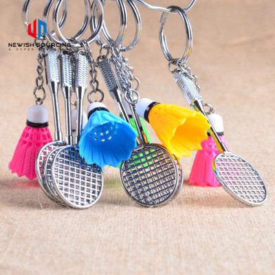 China Outdoor Travel Camping Hiking Badminton Pendant Key Chain New Creative Korean Metal Individually Wrapped Plastic Alloy Key Chain for sale