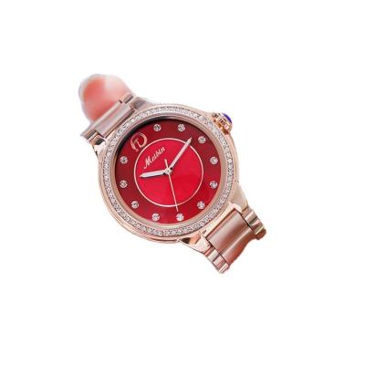 China Water Resistant New Simple Fashion Diamond-encrusted Waterproof Women's Watch Mineral Reinforced Glass Mirror for sale