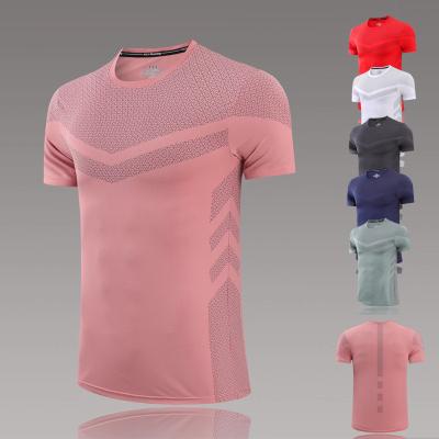 China Wholesale New Men's Clothing Outdoor Sports Fitness Shorts Quick Dry Sleeve Breathable Round Neck T-shirt Polyester Ice Silk Splice T-shirt for sale