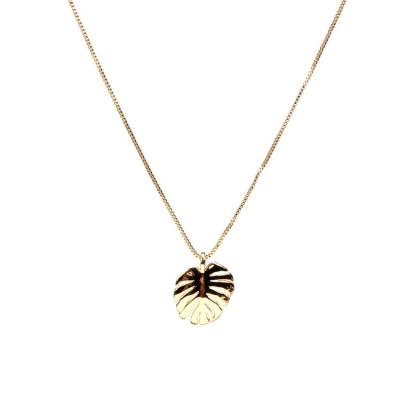 China Fashion CLASSIC Gold Plated Copper Leaf Qufan Necklace Charm Chain Pendant Necklace For Women Men Gifls Jewelry Accessories for sale