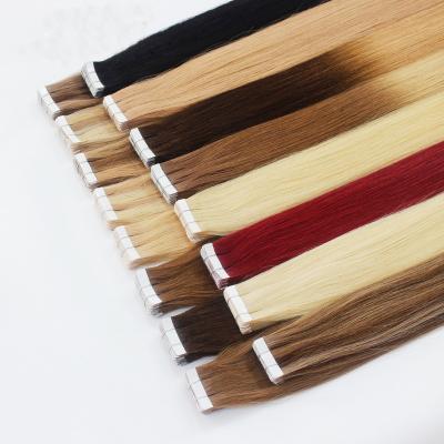 China Wholesale Straight Tape In Hair Extensions Cuticle Aligned Double Pulled Tape In Hair 100% Hair Extensions for sale