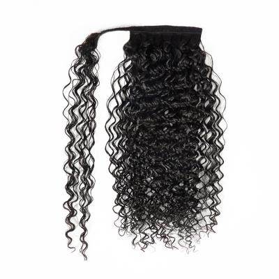 China Cheap Good Quality Water Wave Curly Ponytail Extensions Ponytail Hair Extensions for sale