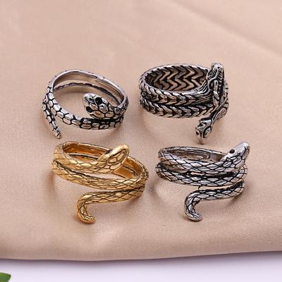 China Exquisite Vintage Snake Shape Design Steel Jewelry Rings Toggle Hiphop For Wholesale for sale