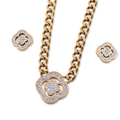 China FASHIONABLE Stunned Jewelry Supply Women Luxury Jewelry 18K Plated Bridal Wedding Jewelry Set Steel Wholesale Jewelry Set From China DHL for sale