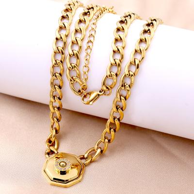 China CLASSIC Fashion Hypoallergenic Gold Plated Necklace Bracelet Jewelry SET Dubai Gold Cuban Chain Jewelry Set for sale