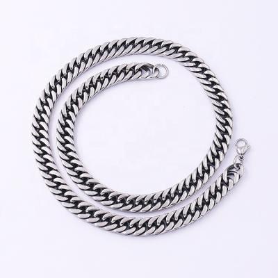 China Hot-selling punk polishing 10mm restriction Cuban Link chain chokers stainless steel base punk necklace for women men for sale