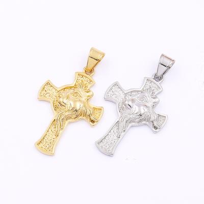 China Fashion Men's Gold Stainless Steel Horse Animal Necklace Pendant Cross Pendant Jewelry Wholesale TRENDY Jewelry for sale