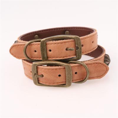 China Custom 2022 wholesale leather laserable engravable utility dog ​​wide brown leather pet collars for western for sale