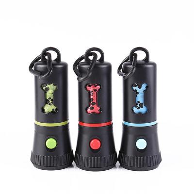 China High Quality Viable Dog Shape Poop Bag Holder Black Flashlight Dispenser for sale