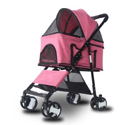 China Wholesale Fashionable 2 in 1 Designer Detachable Jogger 4 Wheels Outdoor Dog Carrier Pet Supplies Small Medium Double Pet Stroller for sale