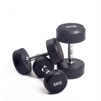 China Cast Iron Coated Round Head Dumbbells Men'S And Women'S Fitness Dumbbells Commercial Dumbbells For Gyms zu verkaufen