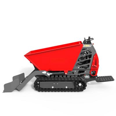 China Small Truck 600Kg Load Capacity Gasoline Engine Loading And Unloading Powered Rubber Track Mini Cart Transporter, Crawler Mini Dumper for sale