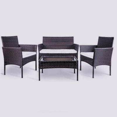 China Waterproof Outdoor Furniture 4 Piece Outdoor Patio Furniture Sets Rattan Chair Wicker Set Cheapest Ratan Garden Furniture for sale