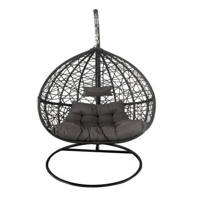 China Super Comfortable Outdoor Rattan Garden Basket Hanging Chair In Steel Kd Rattan Swing for sale