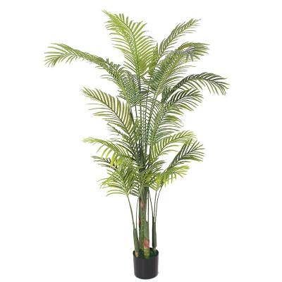 China Beautiful Colorful 180cm indoor black plastic pot artificial hawaii palm tree plant for sale