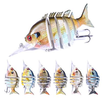 China Hengjia 3D Plastic Eyes ABS 4 Segment Hard Plastic Swimbait 10cm 12.7g Attached Minnow Fishing Lures for sale