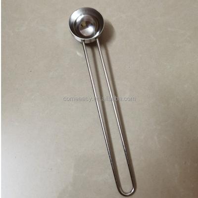 China 304 Stainless Steel Coffee Scoop 15ML Viable Cooking Handle 18.8cm Long Doser Tools for sale