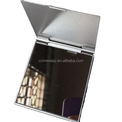 China Pocket Mirror 2021Small Square Aluminum Single Side Folding Mirror Make Up 7*7cm for sale