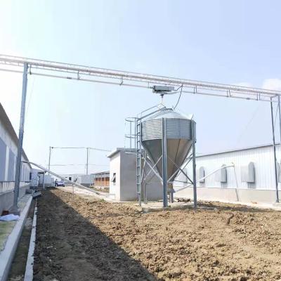 China Farms Galvanized Feeding Line China Feed Manufacturing Silo Poultry Farm House Line Complete Feed Production Line for sale