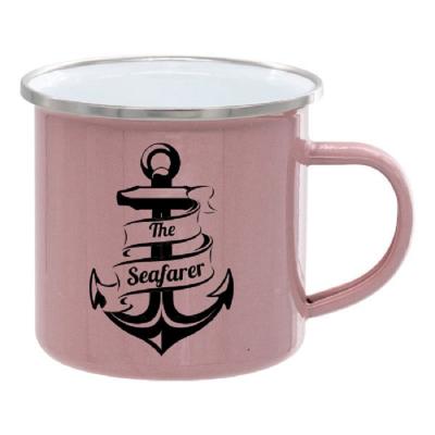 China Mini Enamel Mug Stocked with Silver Rim Sublimation Enamel Mug Sublimation Blanks for sale