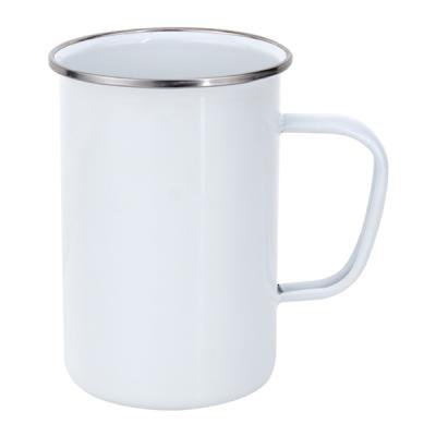 China Stored 22 oz. Enamel the Mug with Rim Sublimation Enamel Silver Mug for sale