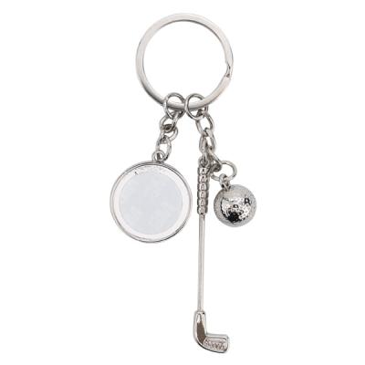 China Souvenir Metal Ring Personalized Golf Club Promotional Key and Ball Key Ring for sale