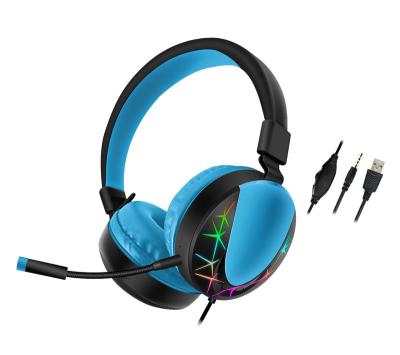 China 120Â ° Microphone Gaming Headset For PS4 PS5 Xbox One PC RGB Led Light Kids Headset Wired Earphones With Microphone for sale