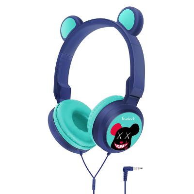 China Perfect Sound Super Cute Stereo Cartoon Over Ear Kids Headset Bear High End Ear Wired Earphone for sale