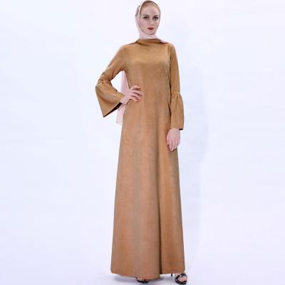 China New Fashion Tortoise Neck Dress Fashion Muslim Islamic Simple Sleeve Trumpet Long Sleeve Arabic A Line Oman Dress for sale