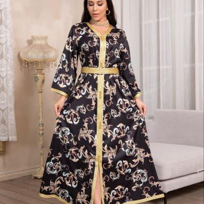 China Long Sleeve Robe Muslim ODM OEM Eid Jalabiat Modest Hijab Dress For Women Kaftan Arab Moroccan Dubai Oman Jalabiya Islamic Clothing Middle East 2021 for sale