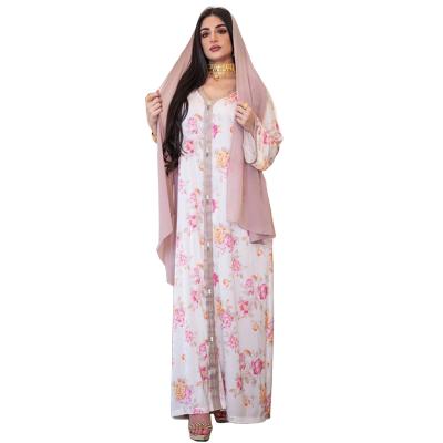 China OEM ODM Women Jalabiya Dubai Kaftan Islam Clothing Middle East Abaya Floral Muslim Dresses SG6080 for sale