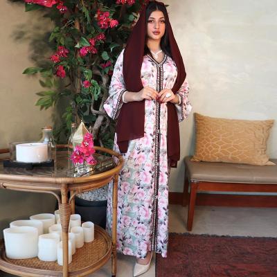 China Daily Casual Formal Floral Printing Dresses Muslim Abaya Muslim Islamic Clothing Women Ladies Ladies Clothing for sale