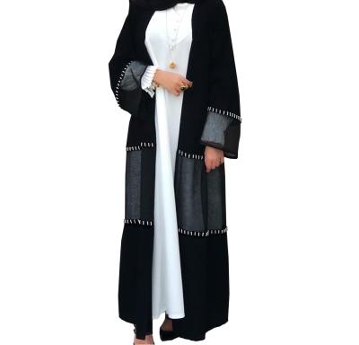 China Muslim Abaya long stitch lace and long beaded cardigan skirt women's fashion dress, European and American for sale