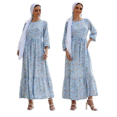 China Abaya Muslim Long Plus Size Women's Printed Dress, Fashionable Summer And Refreshing Printed Long Skirt for sale