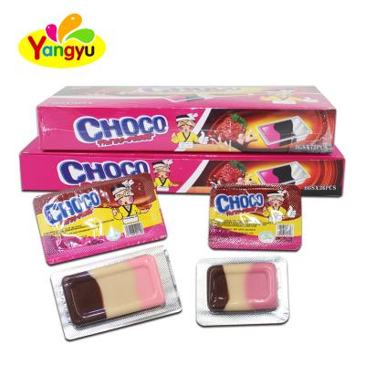 China Halal meat 3 colors inside in chocolate candies and CUBE in chocolate candies for sale