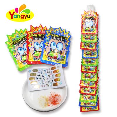 China Natural Fruit Flavors Novelty Mixed Candy Magical Jumping Tattoo 50% Candy for sale