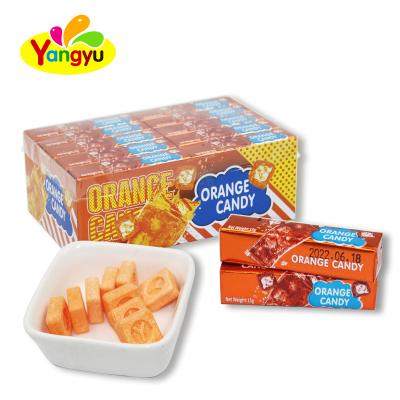 China Low Sugar Halal Meat Fruits Orange Tablet Candy Hard Candies for sale