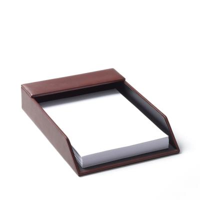 China Custom Genuine Leather Paper Letter Leather Tray Organizer Holder For Document File Office for sale